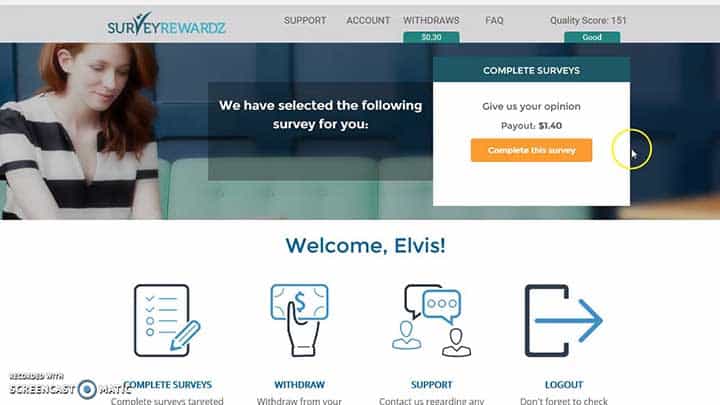 Survey Rewardz - surveys without minimum payout