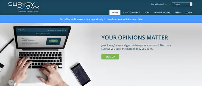 Survey Savvy - surveys without minimum payout