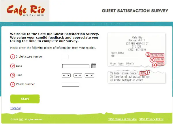 Cafe Rio Guest Satisfaction Survey - Surveystor