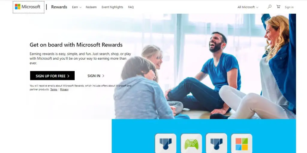Microsoft Rewards image - get paid to search the web 