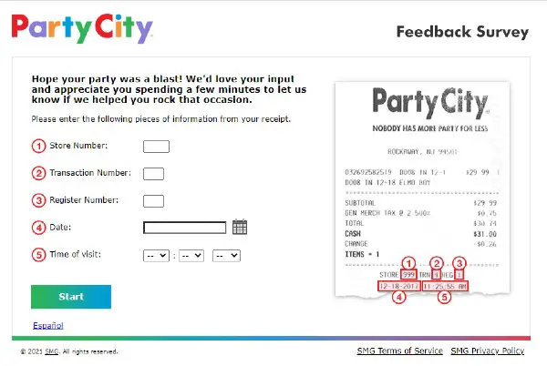Partycityfeedback Survey