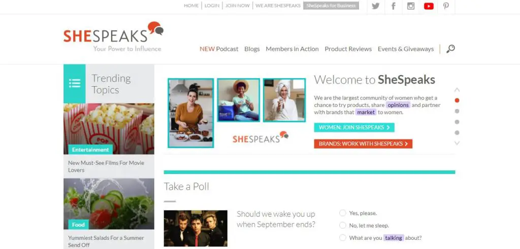SheSpeaks image - get paid for reviewing products