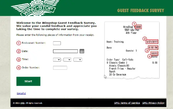 Wingstop Guest Feedback Survey