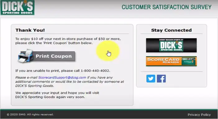 DICK'SSportingGoods Feedback - Surveystor